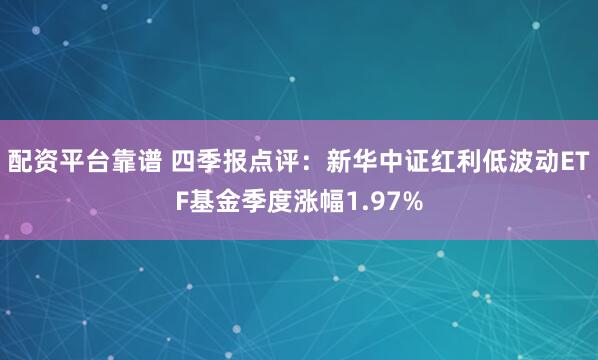 配资平台靠谱 四季报点评：新华中证红利低波动ETF基金季度涨幅1.97%